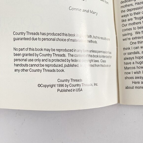 1996 Country Threads Quilt Book Use It Up Wear It Out Make It Do or Do Without - Picture 4 of 6